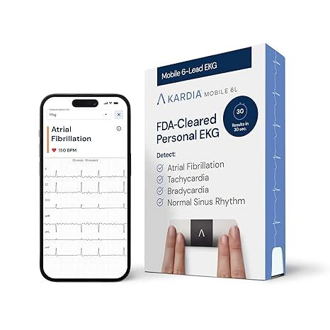 AliveCor Kardiamobile Six-Lead Portable Ecg Device - Fast & Accurate 6 ...
