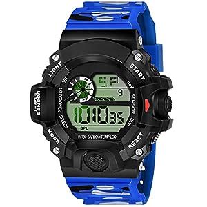 SWADESI STUFF Rubber Multi Color Army Kid Digital Watch For Boys (Blue ...