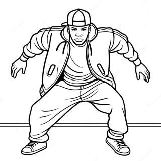 Cool Hip Hop Dancer Coloring Page (2921-2339)