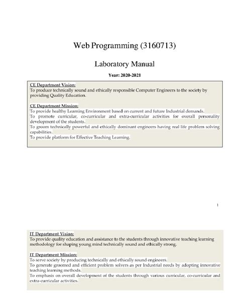 Web Programming (3160713) lab-manual Practicals - WEB Programming - GTU ...