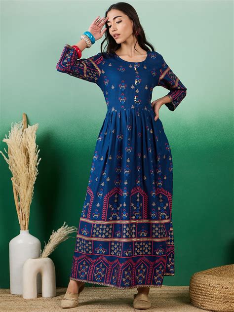 Women Party Wear Maxi Length Ethnic Gown Dress – Anaisajaipur