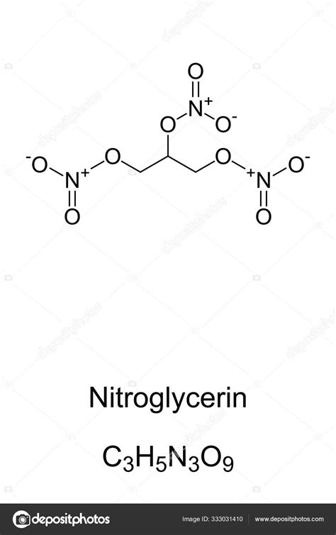 Nitroglycerin molecule skeletal formula Stock Vector by ©Furian 333031410