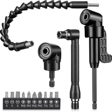 14 Pcs Flexible Drill Bit Extension Set 1/4 Inch Hex Shank Bendable ...