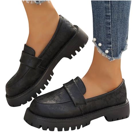 HaiMao Womens Loafers Shoes Clearance Platform Chunky Loafer Sole ...
