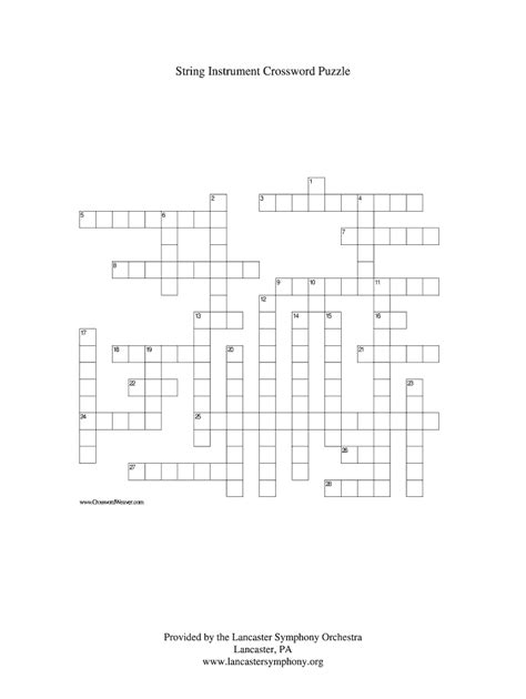 Fillable Online String Instrument Crossword Puzzle Fax Email Print ...
