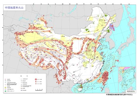 中国地震+火山+核电站分布结合图