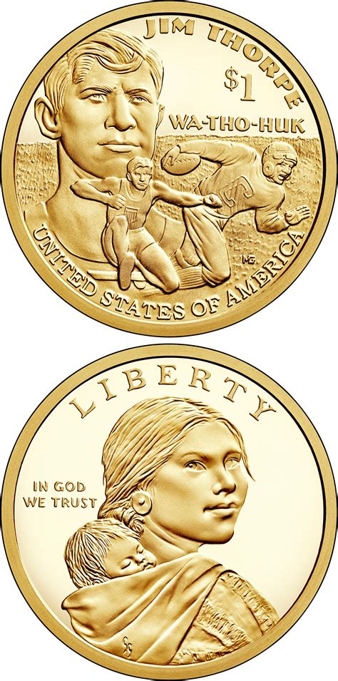 Native American Dollar Coin Program. The 1 dollar coin series from USA