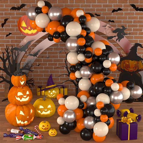 Amazon.com: Lausatek Halloween Balloon Arch Garland Kit 102Pcs Orange ...