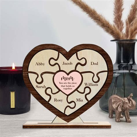 Personalized Mother's Day Puzzle Piece, Gifts for Mom, Birthday Present ...
