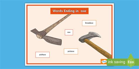 Words Ending in -axe Word Mat (teacher made) - Twinkl