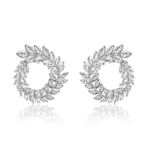 OLLUU Silver Leafy Luster Earrings Sterling Silver Sparkle – OLLUU ...