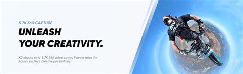 insta360 X3 Action Camera, 1/2" Sensor, 5.7K 360 Capture, Optical Zoom ...