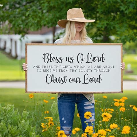 Bless Us Oh Lord Sign, Dining Room Wood Sign, Kitchen Wall Decor ...