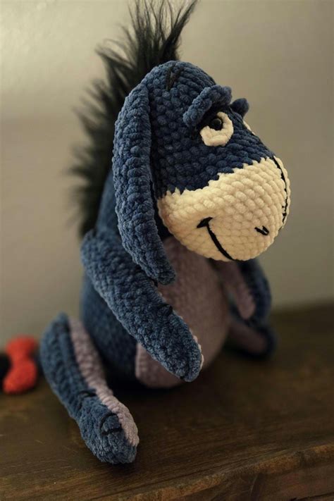 Handmade Crochet Eeyore Stuffed Animal Collectable Large Size - Etsy