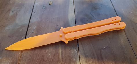 3D print better print in place butterfly knife (no screws)・Cults