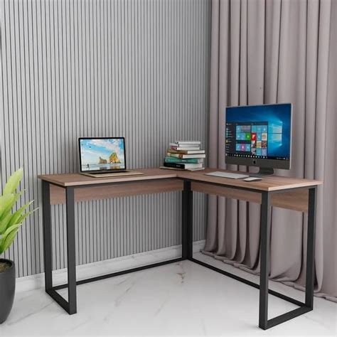 FURNISCO Premium L-Shaped Study Table for Home & Work | 120x120x75 cm ...