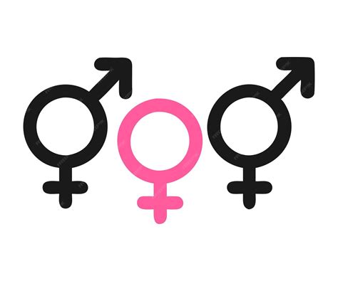 Gender symbols male female and transgender representation | Premium Vector