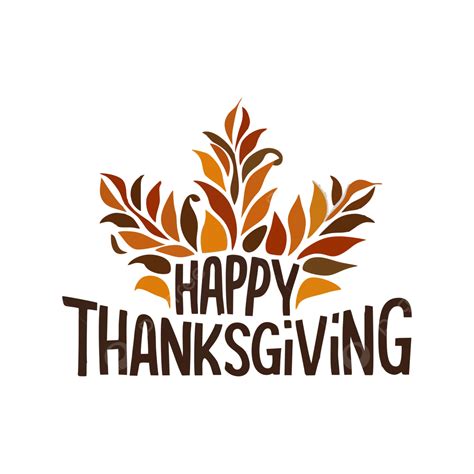 Happy Thanksgiving Maple Leafs Vector Texting Transparent Background ...