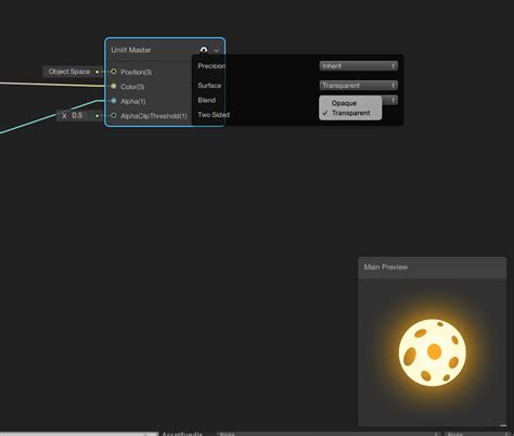 Unity Shader Graph Transparent Texture 的图像结果