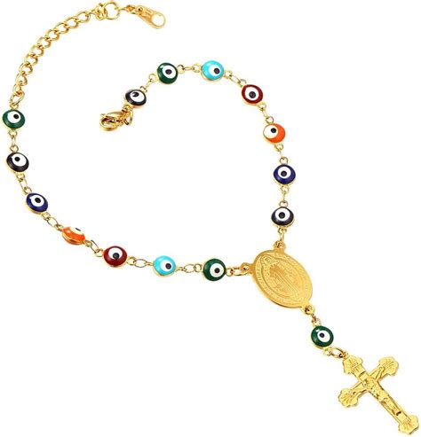 Buy U7 Rosary Bracelet Stainless Steel Amulet Protection Evil ...