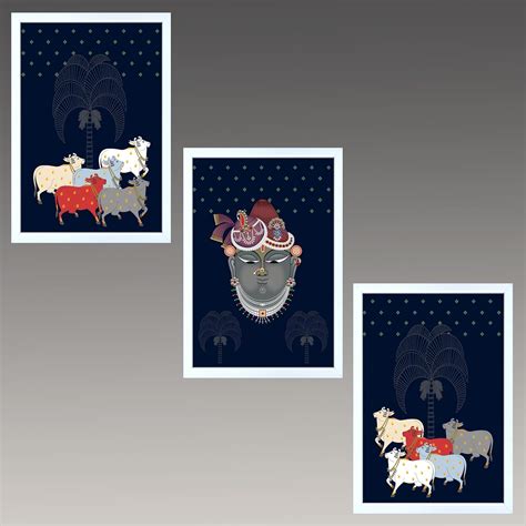 Amazon Brand - Umi Set of 3 Pichwai Framed Art Painting without glass ...