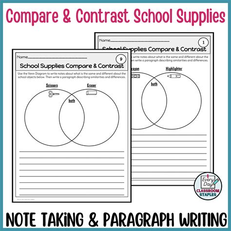 Compare Contrast Venn Diagram Worksheet