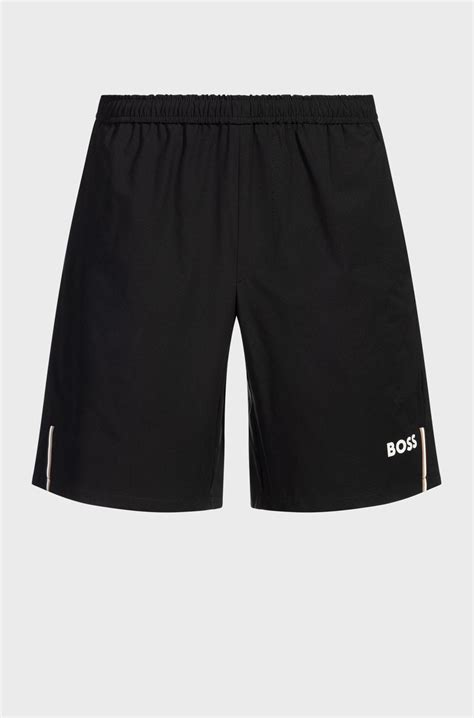 BOSS - Active tennis shorts in quick-dry super-stretch fabric - Black
