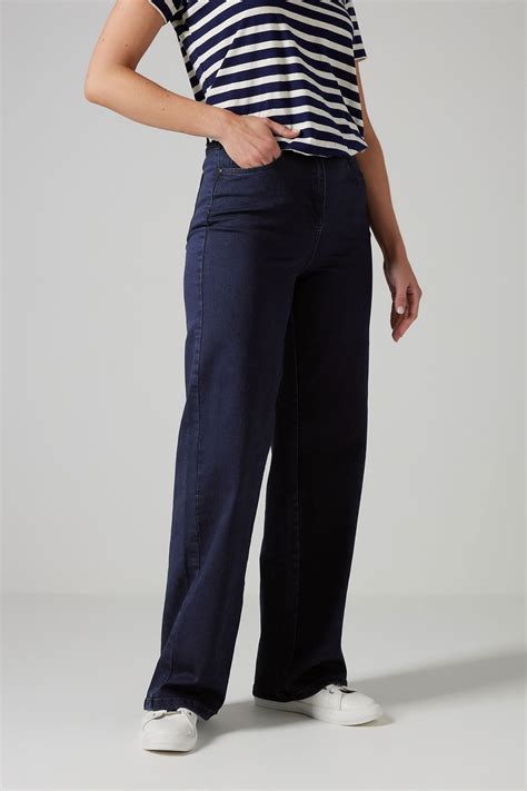 LTS Tall Women's Dark Indigo Blue Wide Leg Jeans | Long Tall Sally