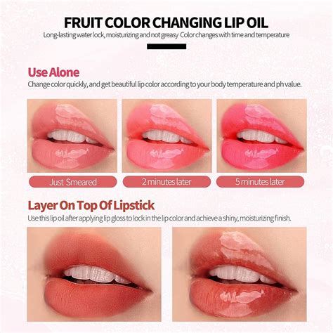 SUMEITANG Pink Magic Mood Lip Gloss PH Tint - Clear Temperature Color ...