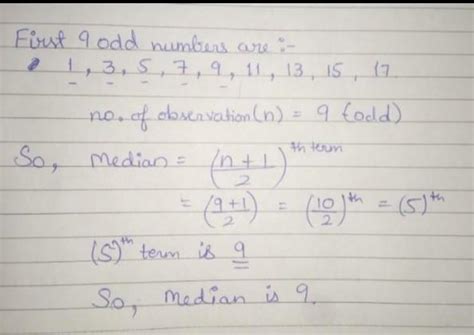 8. Find the mean of first nine odd natural number - Brainly.in