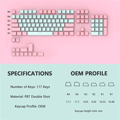 Buy Custom PBT Keycap Double Shot OEM Profile for Mechanical Keyboard ...
