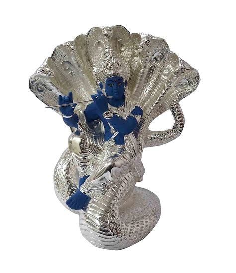 Chintamani Arts™ SILVER & GOLD PLATED KRISHNA BHAGWAN & SHESHNAG IDOLS ...