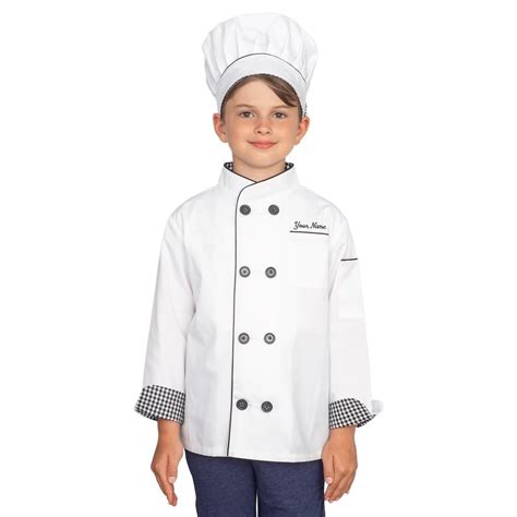 Personalized Kids Chef Jacket With Hat | Halloween Play Costume | Kids ...