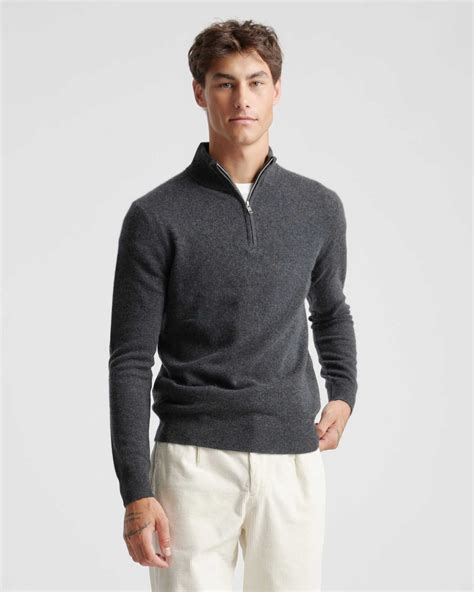 Mongolian Cashmere Quarter Zip Sweater