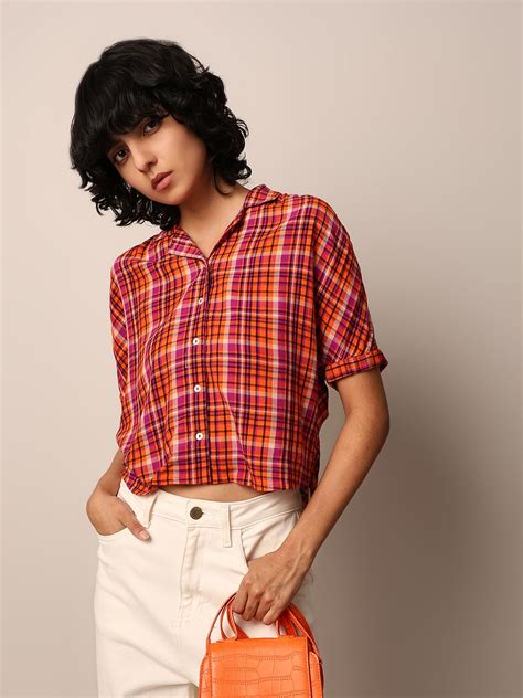 Pink Check Print Regular Fit Shirt