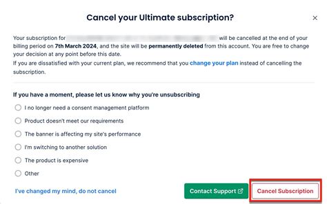 How to Cancel and Reactivate Subscription? - CookieYes