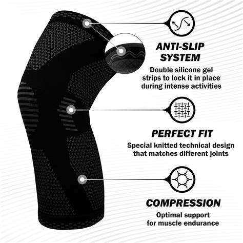 POWERLIX Knee Compression Sleeve - Best Knee Brace for Knee Pain for ...