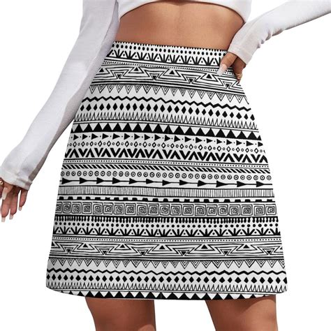 African Ethnic Print Skirt Summer Weave Striped Street Fashion Casual A ...