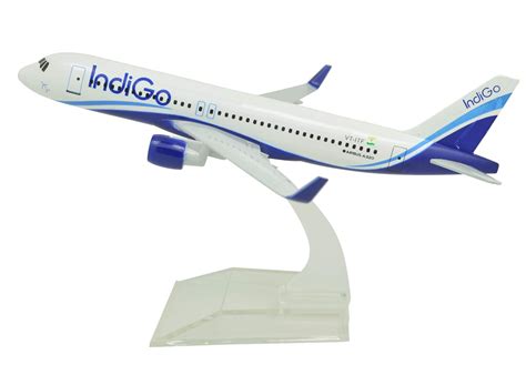 TANG DYNASTY(TM) 1:400 16cm Airbus A320 Indigo Airlines Metal Airplane ...