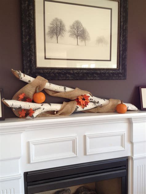 Bringing Natural In! Birch Branch for Mantel wrapped in Burlap- | Birch ...