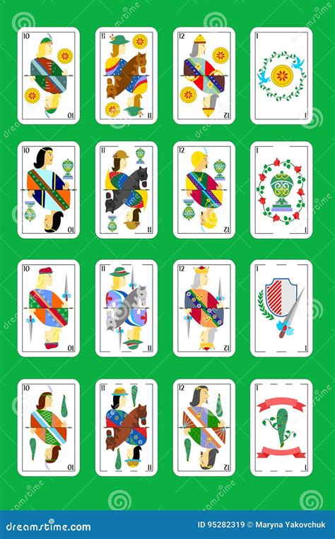The spanish playing cards stock vector. Illustration of material - 95282319