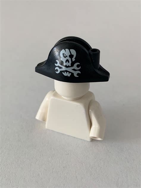 LEGO Parts 2528 (1pc) Minifigure, Headgear Hat, Pirate Bicorne Skull ...
