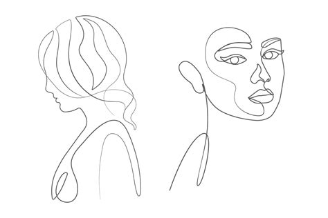 Woman Face and Body One Line Art Drawing Graphic by subujayd · Creative ...