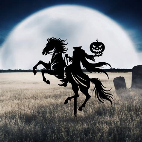 Headless Horseman Halloween Yard Art, Halloween Metal Garden Stake ...