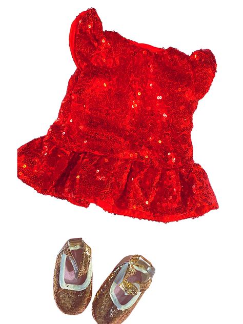 Bella's Sparkly Red Dress & Shoe Set - For 18" Dolls – Beautiful Curly Me