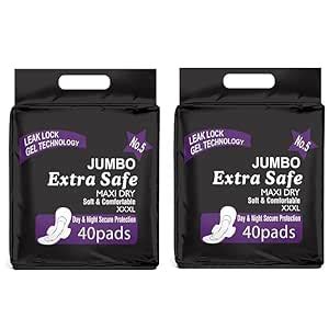 Buy JUMBO EXTRA SAFE Sanitary Pads - Size XXXL: Maxi Dry - Soft ...