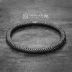 Matte Hematite Snake Beaded Elastic Bracelet