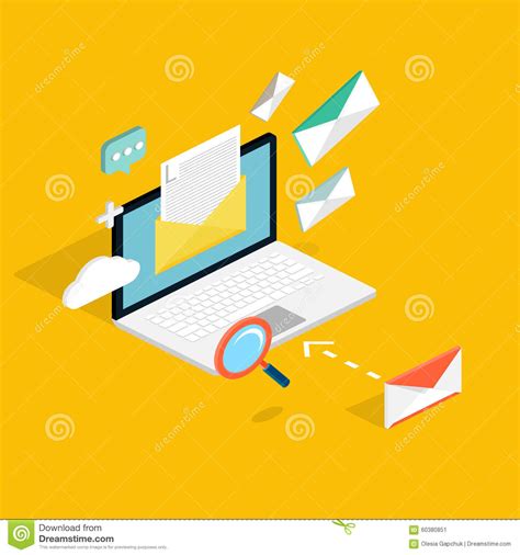 电子邮件营销概念 流动营销，电子邮件广告， 向量例证. 插画 包括有 - 60380851