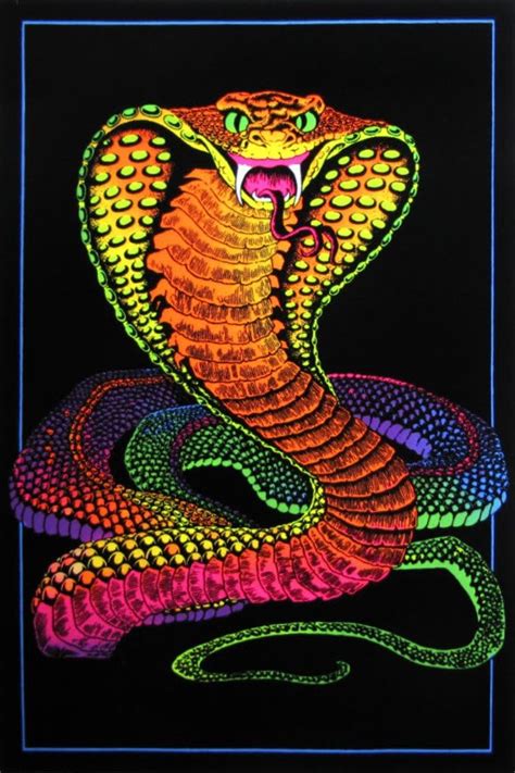 Buy Cobra Coiled Snake Fluorescent Ultraviolet Psychedelic Retro ...