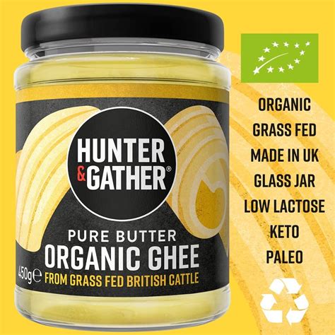 HUNTER & GATHER ~ Organic British Grass Fed GHEE -Pure Clarified Butter ...